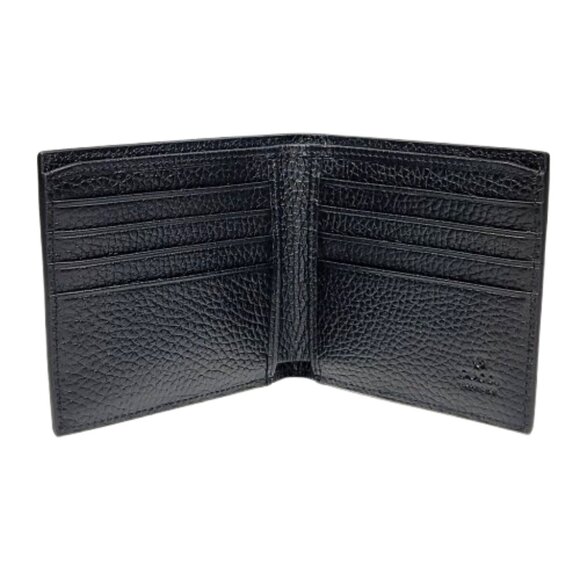 GUCCI BI-FOLD BLACK LEATHER WALLET WITH LOGO - Picture 4 of 4